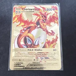 Pokemon Charizard DX 52/100 Gold Metal Pokemon Card Max Wildfire HP500 - Image 1