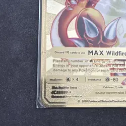 Pokemon Charizard DX 52/100 Gold Metal Pokemon Card Max Wildfire HP500 - Image 5