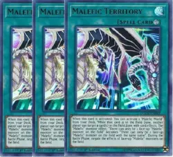 Yugioh - Malefic Territory x 3 - 1st Edition - Ultra Rare NM - Free Holo Card - Image 1