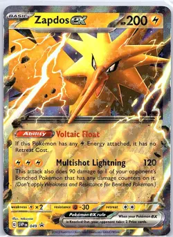 Zapdos ex SVP 049 SV: Scarlet & Violet Promo Cards - Pokemon Card - NM - Image 1