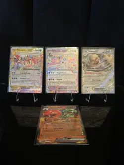 Pokemon Surging Sparks EX 4 Card Lot Sylveon, Tatsugiri, Slaking, Scovillain - Image 1