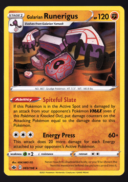 Galarian Runerigus 083/198 Holo Chilling Reign Pokemon TCG Card NM - Image 1