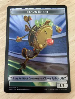 MTG Clown Robot (002) Food (011) FOIL Token Unfinity NM/M - Image 2