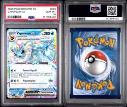2025 POKEMON PRE EN-PRISMATIC EVOLUTIONS #023 VAPOREON EX PSA 10 - Image 2