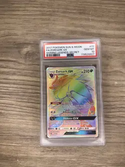 PSA 10 2017 Pokemon Sun & Moon FA/Zoroark GX Shining Legends Secret #77 - Image 1