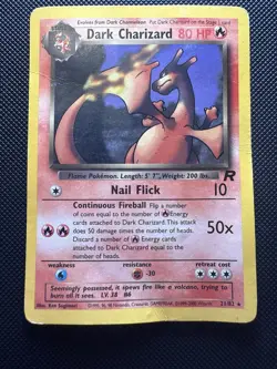 Pokemon TCG Dark Charizard 21/82 Non-Holo Rare Team Rocket DMG - Image 1