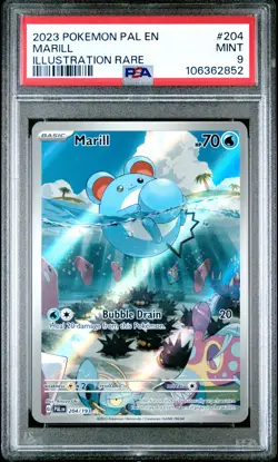 Pokemon TCG Marill #204 Illustration Rare PSA 9 2023 Pal EN-Paldea Evolved - Image 1