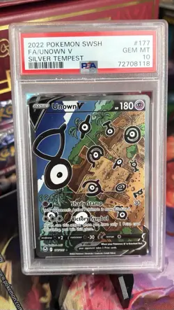 Unown V 2022 Pokemon SWSH Silver Tempest 177/195 Alt Art PSA 10 - Image 1