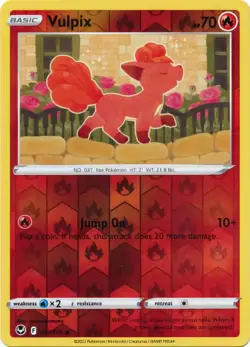 Vulpix 017/195 Reverse Holo Pokemon TCG Sword & Shield Silver Tempest NM - Image 1