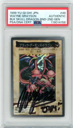 PSA Signed Eric Stuart Black Skull Dragon #49 Yu Gi Oh! Bandai Japanese 1999 - Image 1