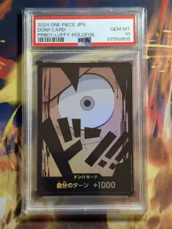 PSA 10 One Piece Card Monkey D Luffy Holo Don!! PRB-01 Japanese - Image 1