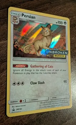 Persian SM182 Unbroken Bonds Holo Rare Prerelease Promo Pokemon Card - Image 2