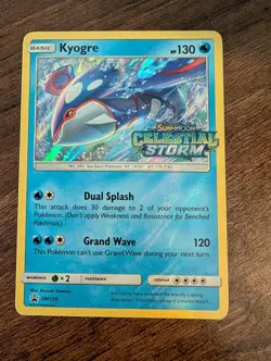 Kyogre SM129 Stamped Black Star Promo Holo Pokemon Card Near Mint - Image 1