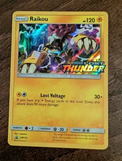 Pokemon Card Raikou SM150 Lost Thunder STAMPED Black Star Promo Near Mint - Image 1