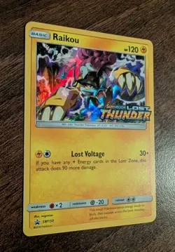 Pokemon Card Raikou SM150 Lost Thunder STAMPED Black Star Promo Near Mint - Image 2