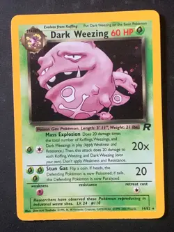 Dark Weezing 14/82 Team Rocket Holo Rare Vintage WOTC Pokemon Card - Image 1