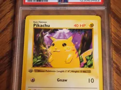 Pokemon 1999 1st Edition Shadowless Base Yellow Cheeks Pikachu card, PSA 7 - Image 2