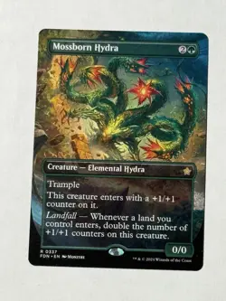 Mossborn Hydra Borderless Alternate Art FDN 337 (MTG Foundations 2024) - Image 1