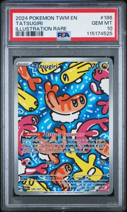 2024 POKEMON TWM EN-TWILIGHT MASQUERADE ILLUSTRATION RARE #186 TATSUGIRI PSA 10 - Image 1