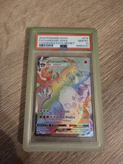 Pokemon TCG Champions Path Rainbow Charizard VMAX Secret Rare Card 74/73 PSA 10 - Image 1