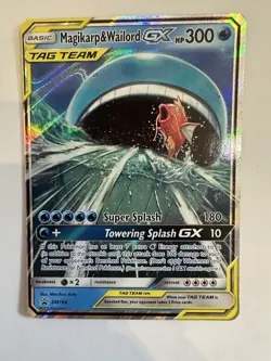 Pokemon 2019 Sun Moon Promo Magikarp Wailord GX Tag Team SM166 - Image 1