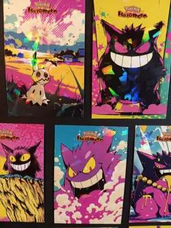 GENGAR Retro Anime SET POKEMON DATABASE HALLOWEEN SET ICE HOLO PERU 2025 Peru - Image 2