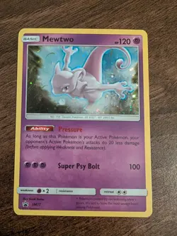 Mewtwo SM77 Sun & Moon Ultra Rare Holo Black Star Promo Pokemon TCG - Image 1