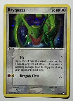 Rayquaza 3/17 (MP/BENT) Cosmos Holo Pop Series 1 2006 Pokemon Card - Image 1