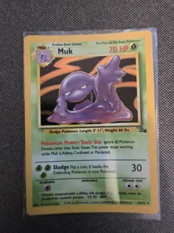 Vintage Muk 13/62 Fossil Holo Rare Pokemon Card WOTC | LP - Image 1