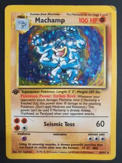 Machamp 8/102 Holo - Base Set 1 - Pokemon Card - Heavily Played - Image 1