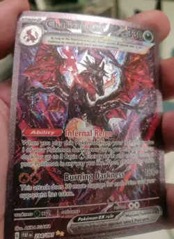 ""Custom-Made"" Paladian Fates Charizard,Textured Holo""Display-Card"" - Image 1