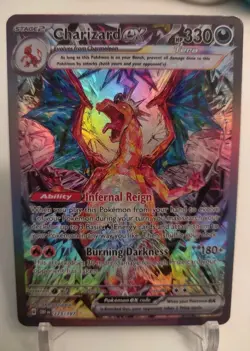 "Custom-Made"High Quality,Holo,English Charizard Obsidian Flames"Display-card" - Image 1