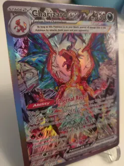 "Custom-Made"High Quality,Holo,English Charizard Obsidian Flames"Display-card" - Image 3
