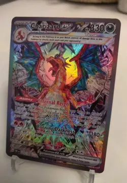 "Custom-Made"High Quality,Holo,English Charizard Obsidian Flames"Display-card" - Image 4