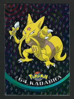 1999 Topps TV Series #64 Kadabra Flames Card Pokemon TCG Foil Black Label - Image 1