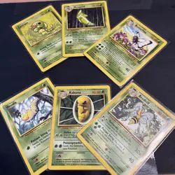 Pokemon Raw Card Lot - Caterpie, Metapod, Butterfree; Weedle, Metapod, Beedrill - Image 1