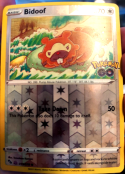 Pokemon Go "Bidoof" Peelable Ditto #59 Trading Card Game TCG CCG - Image 1