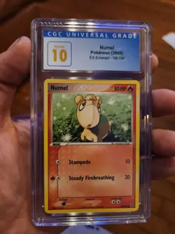 (POP 6) CGC 10 PRISTINE 2005 Pokemon EX Emerald Numel 58/106 Pokemon Card - Image 2