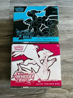 READ NO CARDS Pokemon Center White Flare + Black Bolt ETB Elite Trainer Box Lot - Image 1