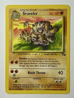 Graveler 37/62 (LP) Uncommon Fossil Set Unlimited 1996 WOTC Pokemon Card - Image 1