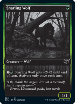 Snarling Wolf (Silver Screen) FOIL Innistrad: Double Feature - Crimson Vow NM - Image 1