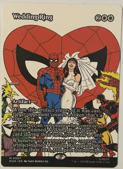 Wedding Ring (Borderless) 0007 (M) MTG Marvel's Spider-Man Eternal-Legal (MAR) - Image 1