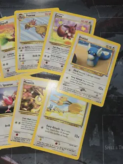 Vintage Colorless Pokemon 9 Card Lot Jungle, Rocket, Gym, Eevee, Meowth HP/DAM - Image 3