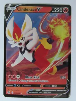 Cinderace V 043/264 Ultra Rare Full Art Fusion Strike Pack Fresh Mint Pokemon - Image 1