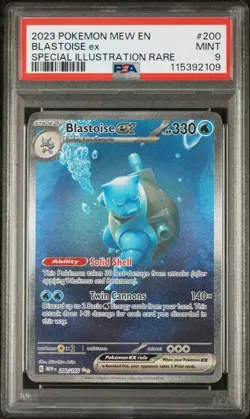 2023 POKEMON MEW EN-151 SPECIAL ILLUSTRATION RARE #200 BLASTOISE EX PSA 9 - Image 1