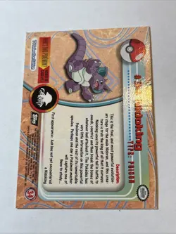 1999 Topps TV Series #34 Nidoking Flames Pokemon Embossed Foil Black Label - Image 2