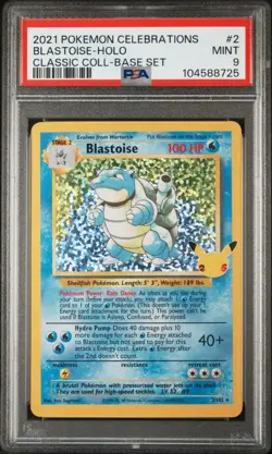 2021 Pokemon Celebrations Blastoise Holo #2 Classic Collection PSA 9 - Image 1