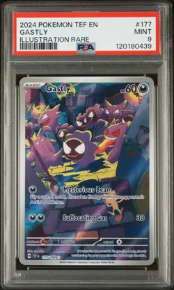 2024 POKEMON TEF EN-TEMPORAL FORCES ILLUSTRATION RARE #177 GASTLY PSA 9 - Image 1