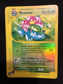 2002 Pokemon Venusaur 67/165 Expedition e-Series Reverse Holo Foil Rare - Image 5