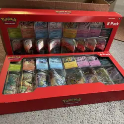 2 Pokemon Prismatic Evolutions 8 Mini Tins Promos Costco Bundle (1 Box With Rip) - Image 4